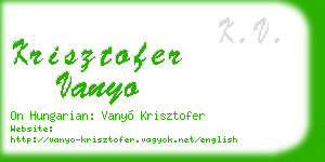 krisztofer vanyo business card